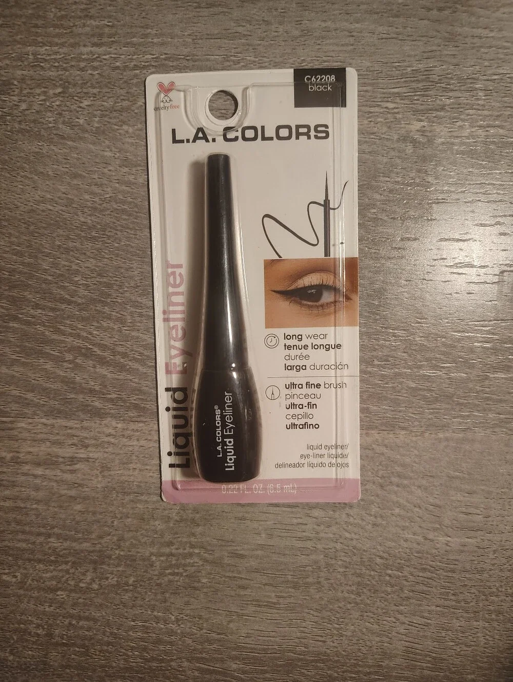 L.A. COLORS Black Liquid Eyeliner – Precision Ultra-Fine Brush